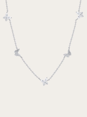 Soft Flutter Butterfly Charm Necklace - White