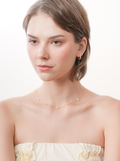 Soft Flutter Butterfly Charm Necklace White 18K Gold (5) – Mondays Made Flower & Birthstone Jewelry Singapore