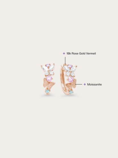 Soft Flutter Butterfly Huggie Earrings