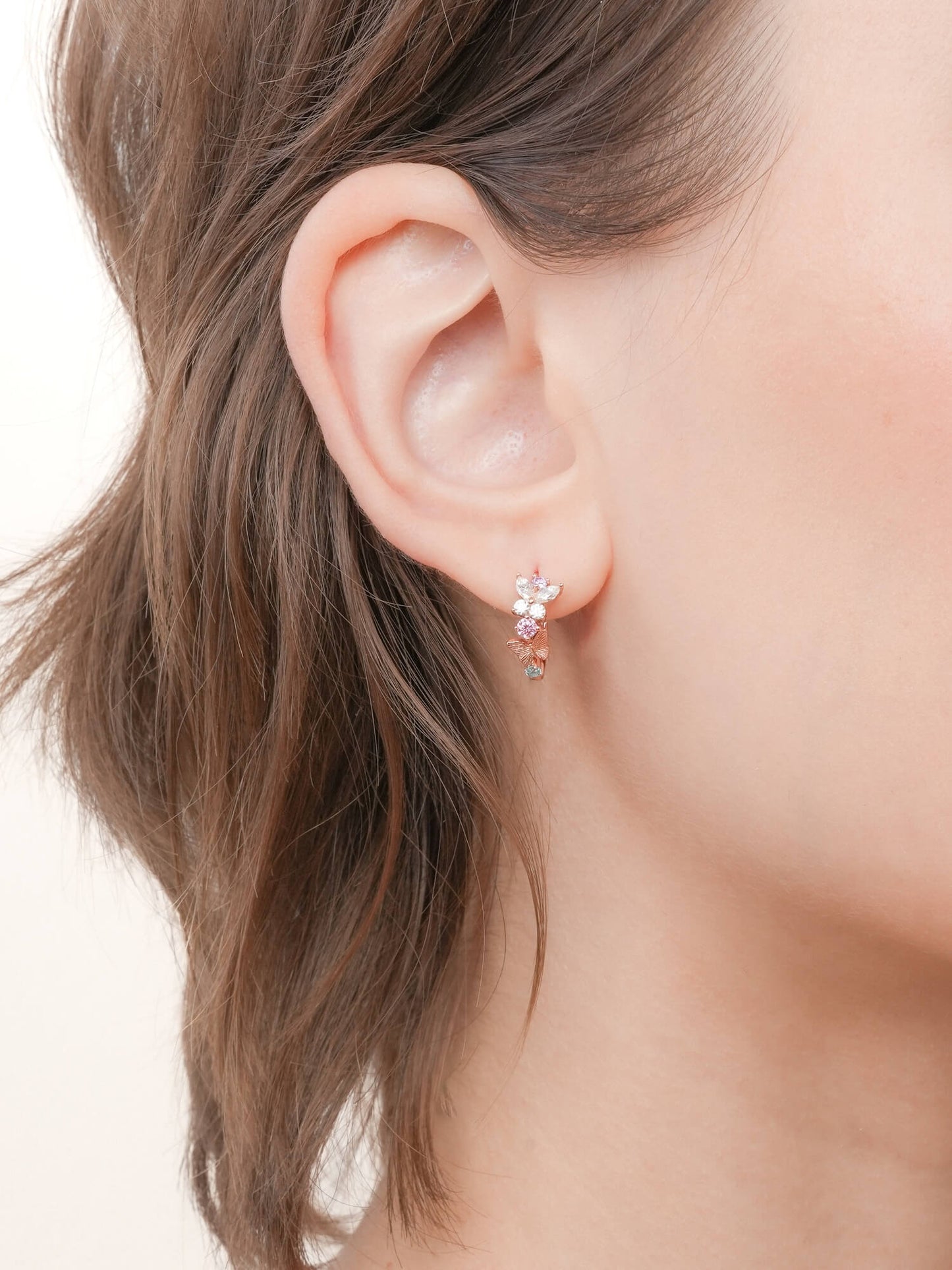 Soft Flutter Butterfly Huggie Earrings