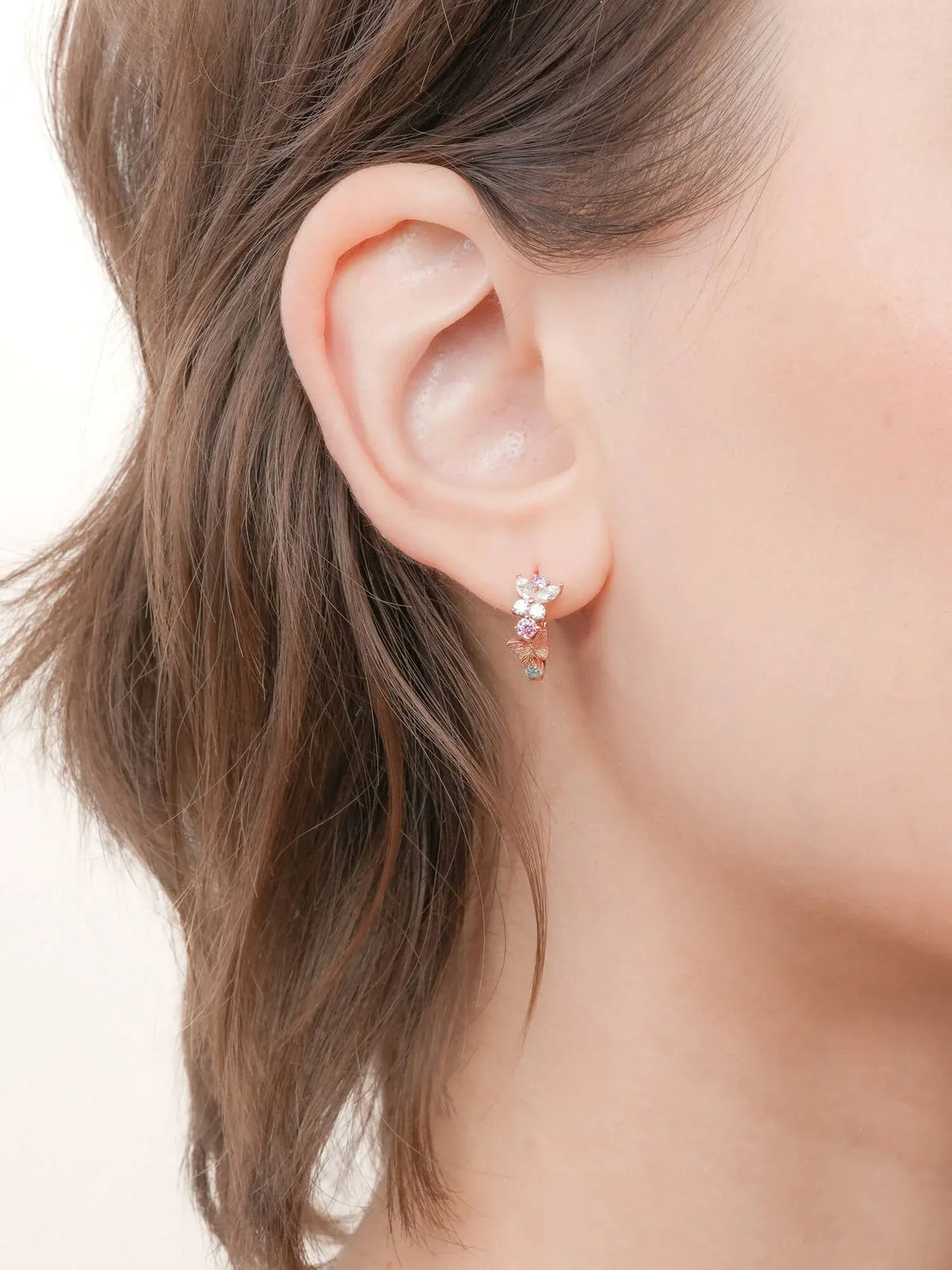 Soft Flutter Butterfly Huggie Earrings