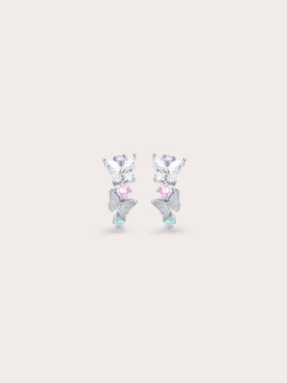 Soft Flutter Butterfly Huggie Earrings S925 Silver Rhodium (1) – Mondays Made Flower & Birthstone Jewelry Singapore