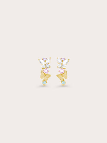 Soft Flutter Butterfly Huggie Earrings 18K Gold (1) – Mondays Made Flower & Birthstone Jewelry Singapore