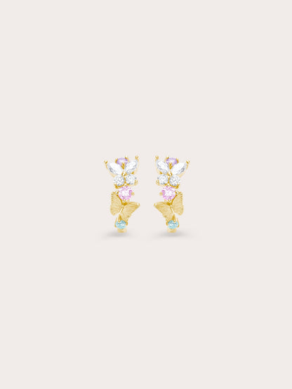 Soft Flutter Butterfly Huggie Earrings 18K Gold (1) – Mondays Made Flower & Birthstone Jewelry Singapore