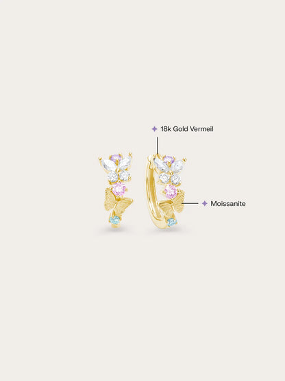 Soft Flutter Butterfly Huggie Earrings