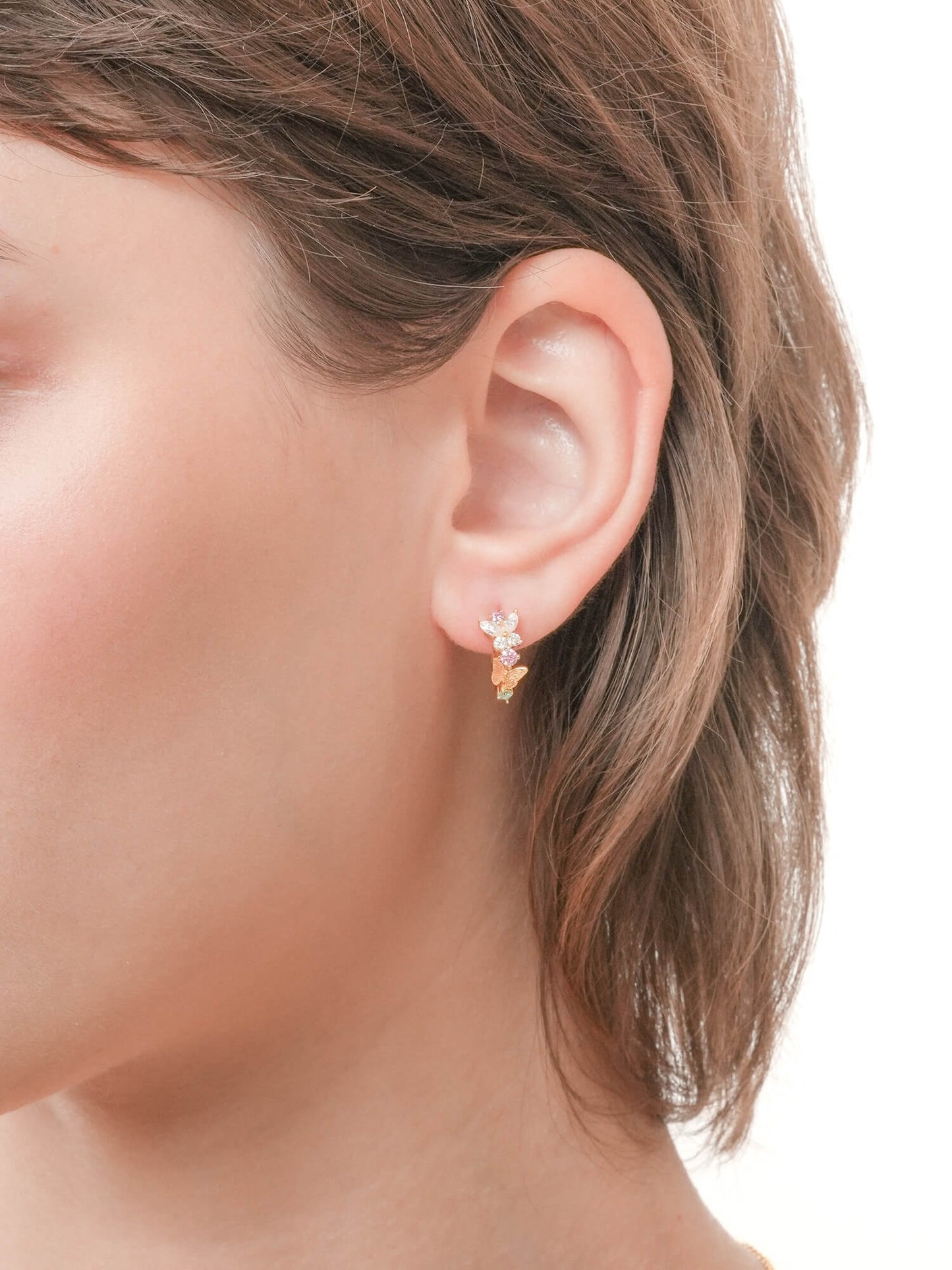 Soft Flutter Butterfly Huggie Earrings