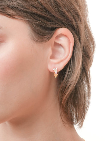 Soft Flutter Butterfly Huggie Earrings 18K Gold (4) – Mondays Made Flower & Birthstone Jewelry Singapore