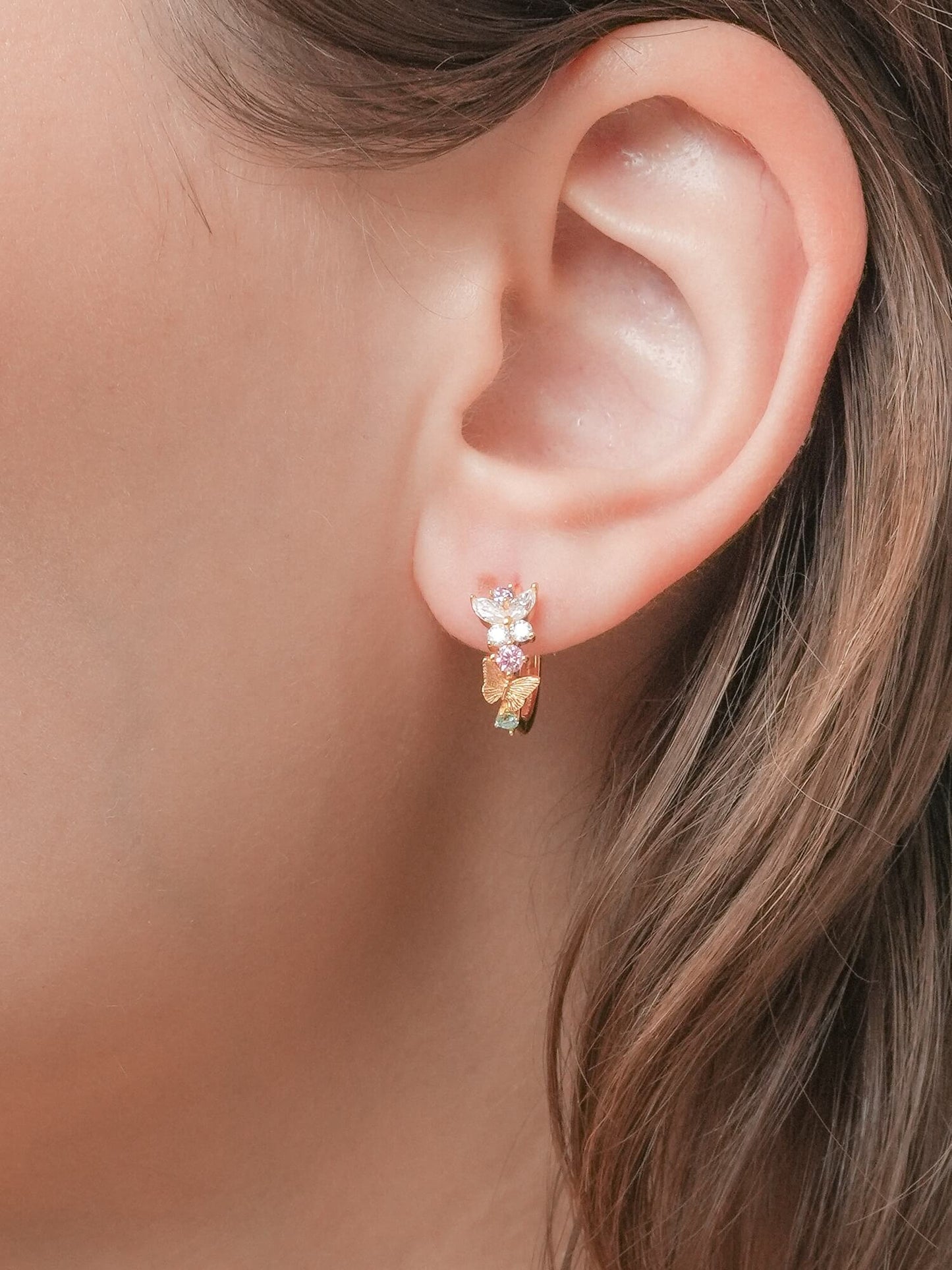 Soft Flutter Butterfly Huggie Earrings