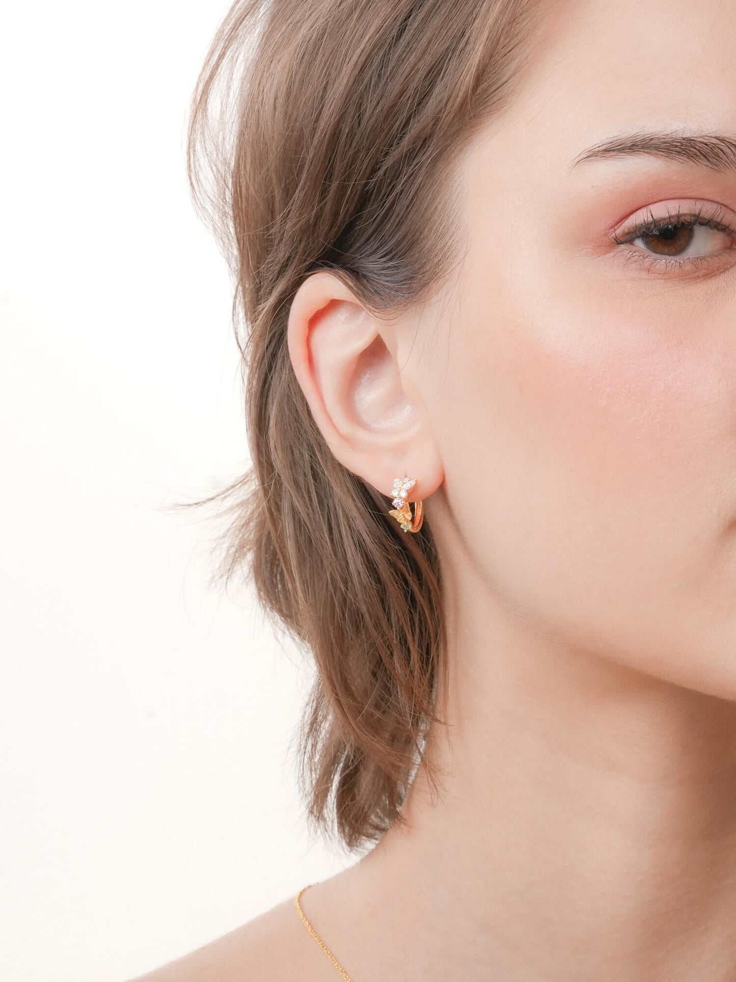 Soft Flutter Butterfly Huggie Earrings