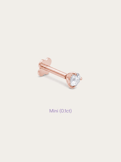 Solitaire Moissanite Flatback Earring (0.1ct)
