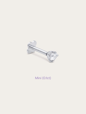 Solitaire Moissanite Flatback Earring (0.1ct)