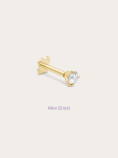 Solitaire Moissanite Flatback Earring (0.1ct)