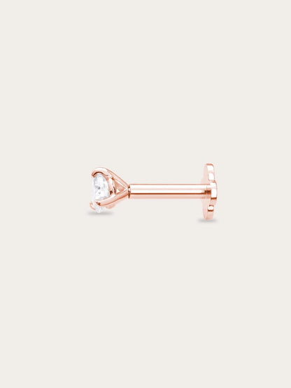 Solitaire Moissanite Flatback Earring (0.1ct)