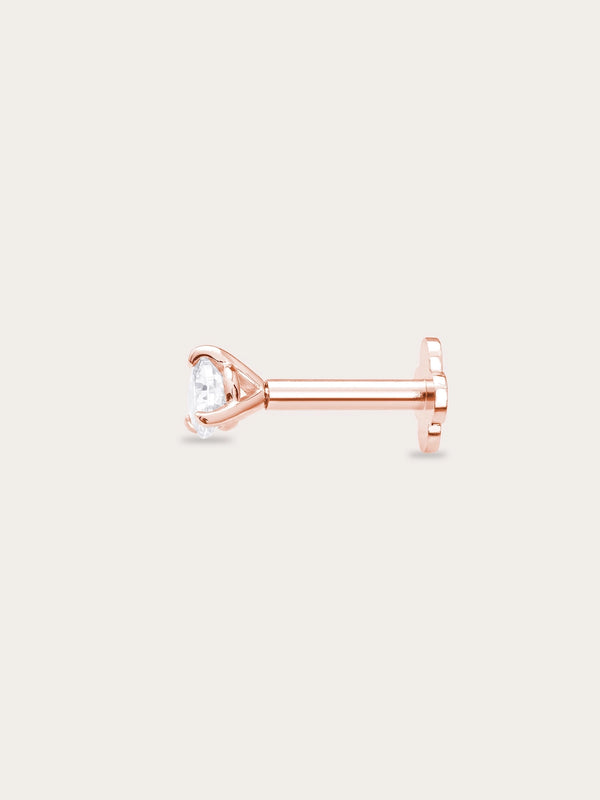Solitaire Moissanite Flatback Earring (0.1ct)