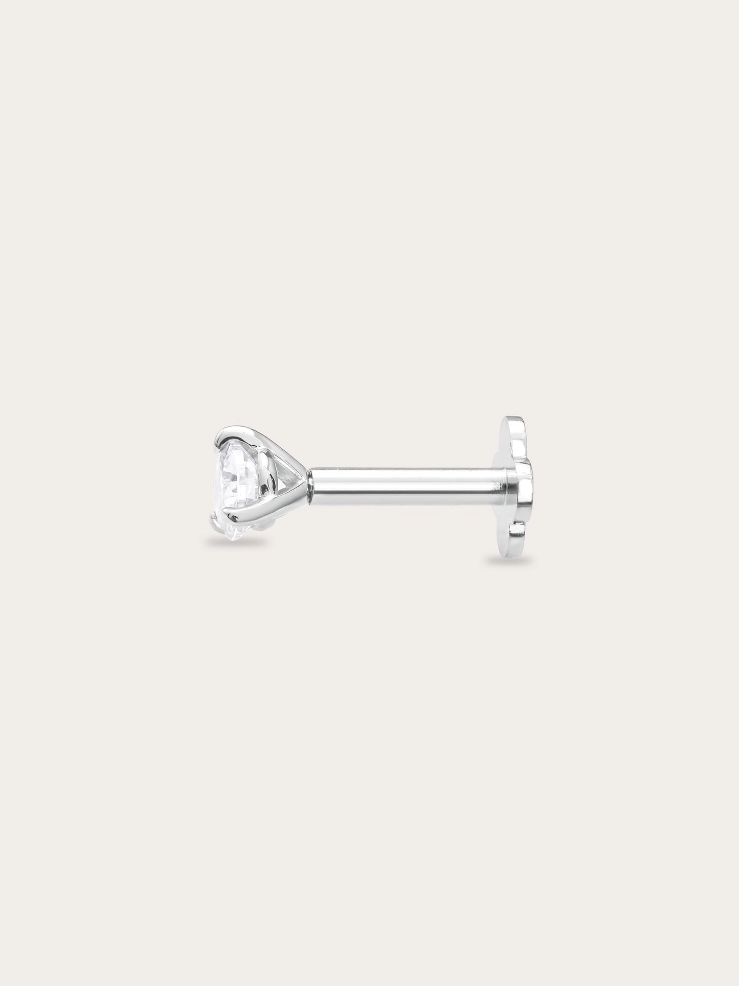 Solitaire Moissanite Flatback Earring (0.1ct)