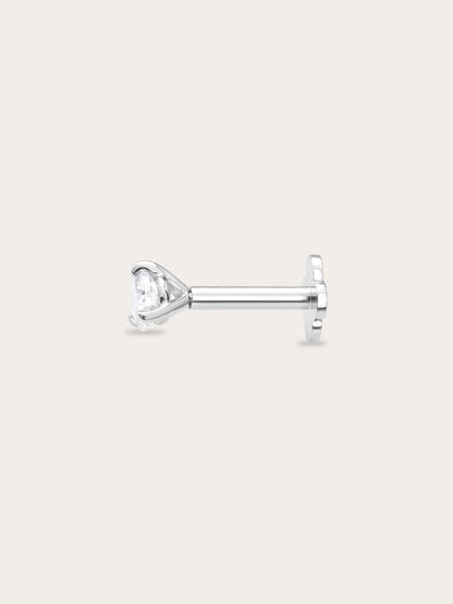 Solitaire Moissanite Flatback Earring (0.1ct)
