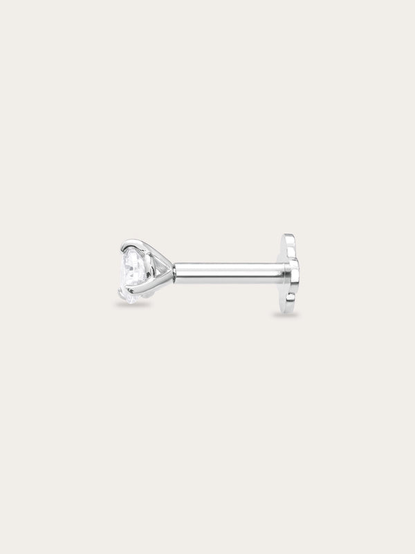 Solitaire Moissanite Flatback Earring (0.1ct)