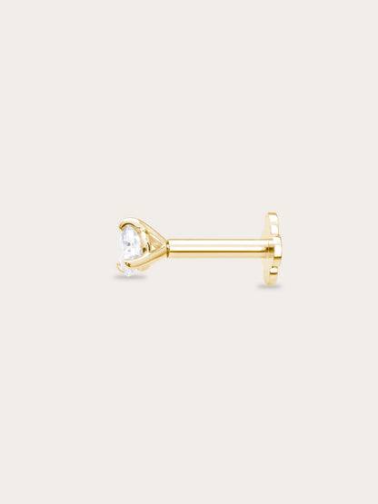 Solitaire Moissanite Flatback Earring (0.1ct)