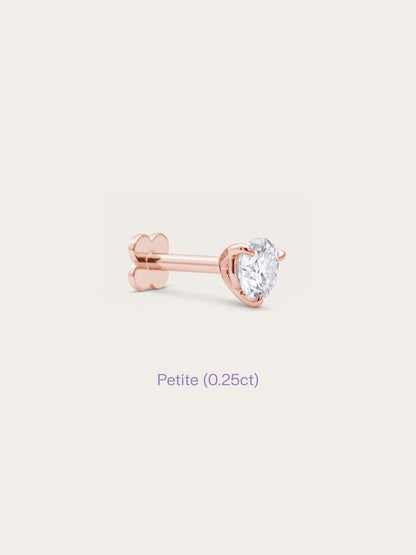 Solitaire Moissanite Flatback Earring (0.25ct)
