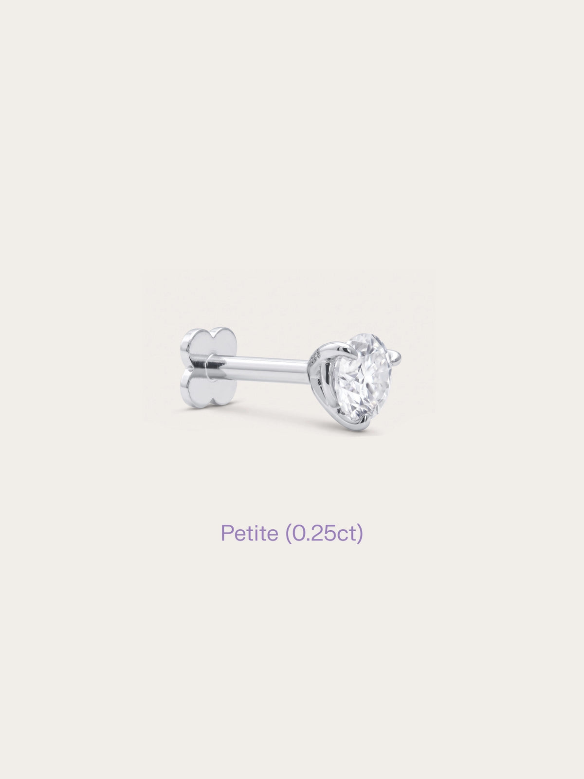 Solitaire Moissanite Flatback Earring (0.25ct)