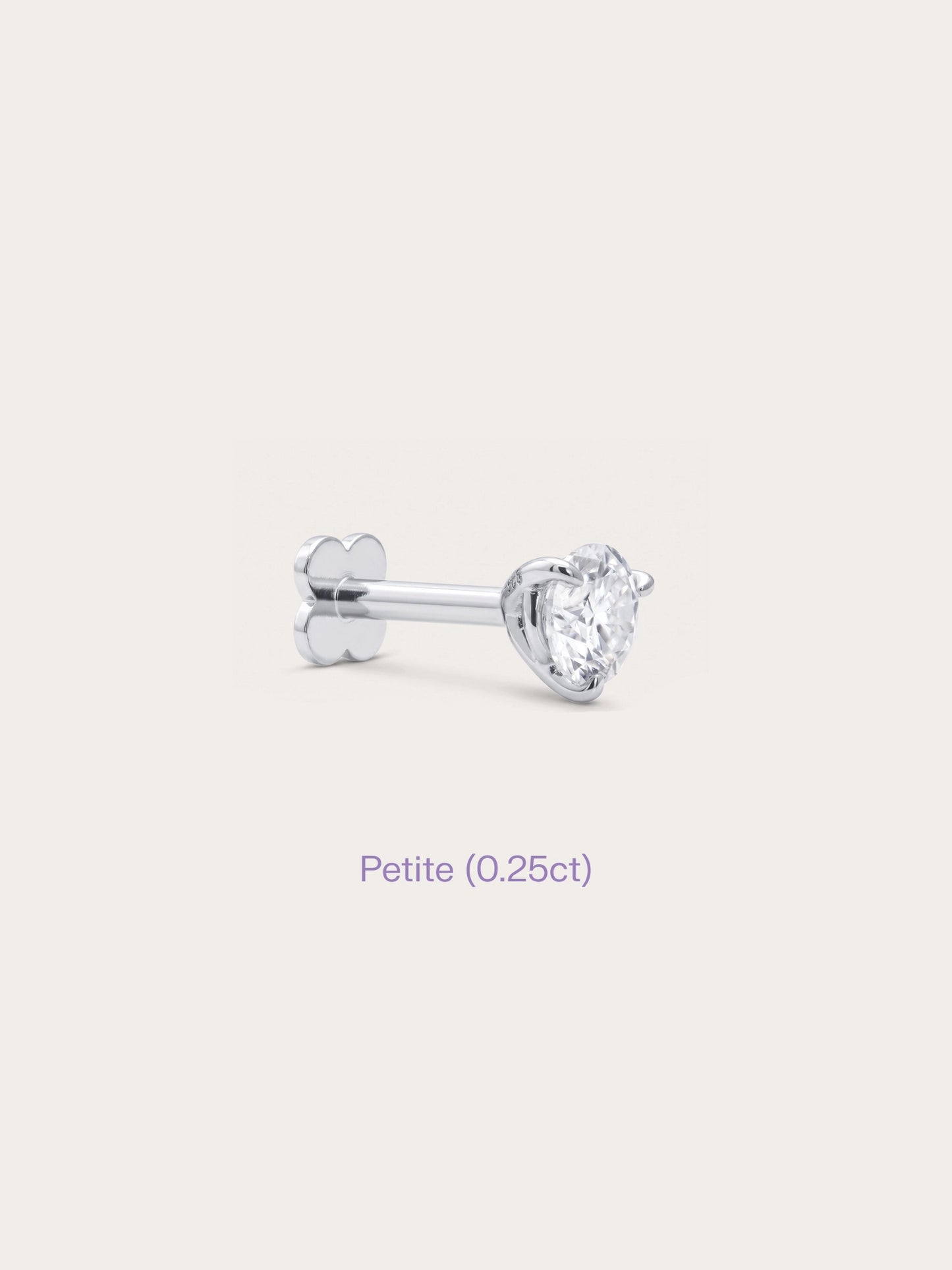 Solitaire Moissanite Flatback Earring (0.25ct)