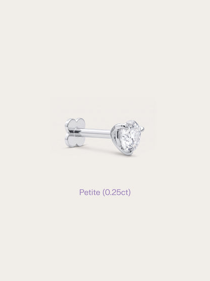 Solitaire Moissanite Flatback Earring (0.25ct)