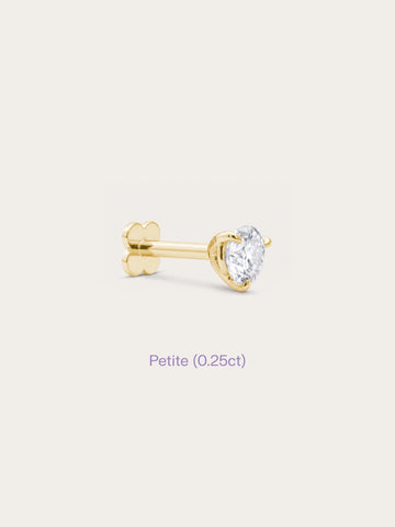 Solitaire Moissanite Flatback Earring (0.25ct)