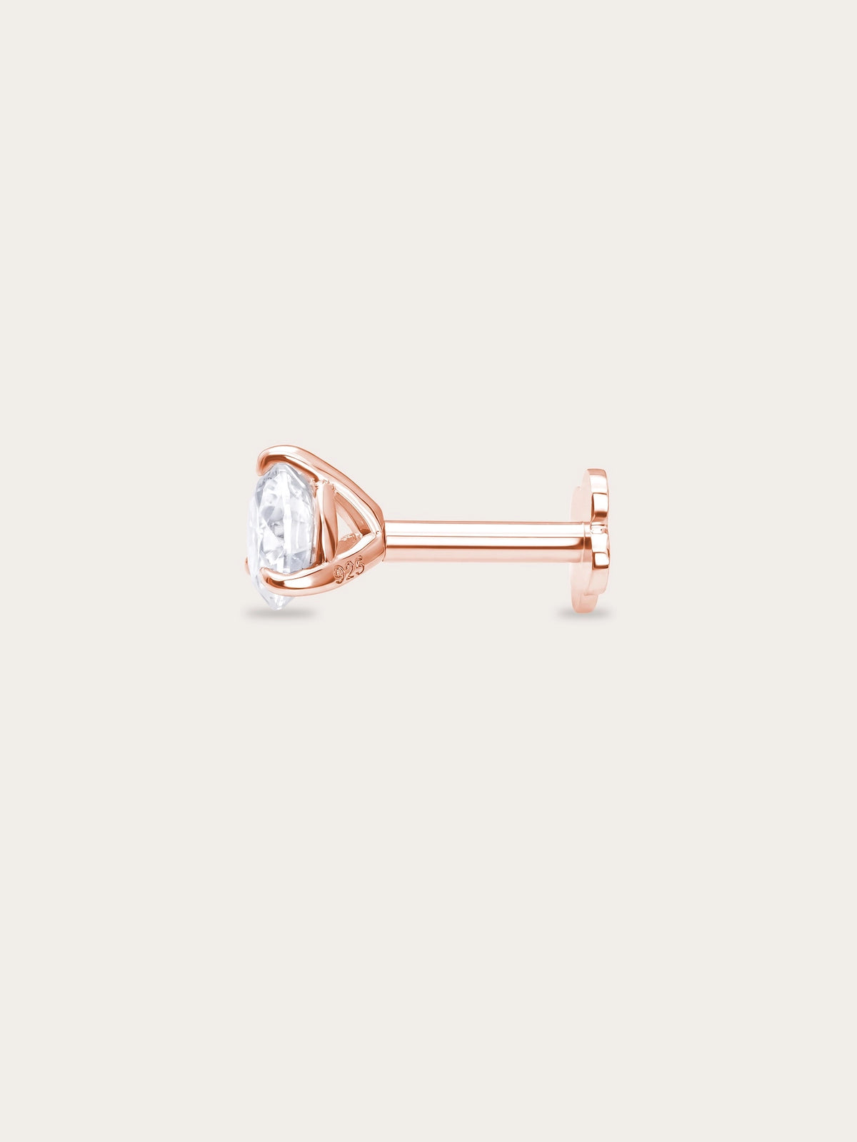 Solitaire Moissanite Flatback Earring (0.25ct)
