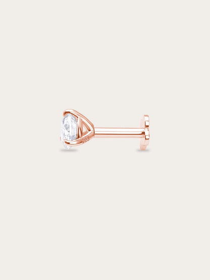 Solitaire Moissanite Flatback Earring (0.25ct)