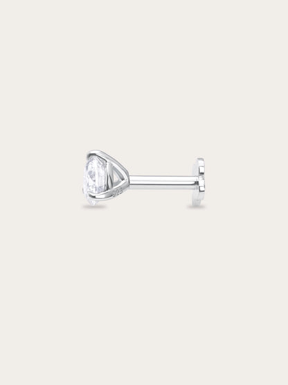 Solitaire Moissanite Flatback Earring (0.25ct)