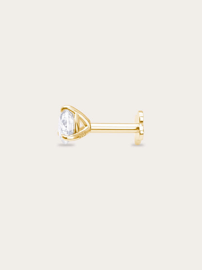 Solitaire Moissanite Flatback Earring (0.25ct)