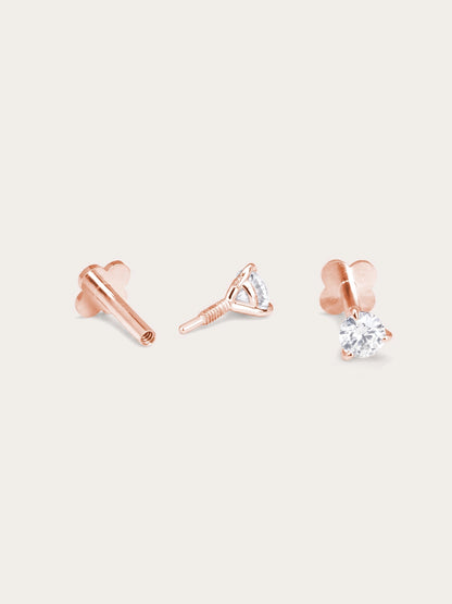 Solitaire Moissanite Flatback Earring (0.1ct)