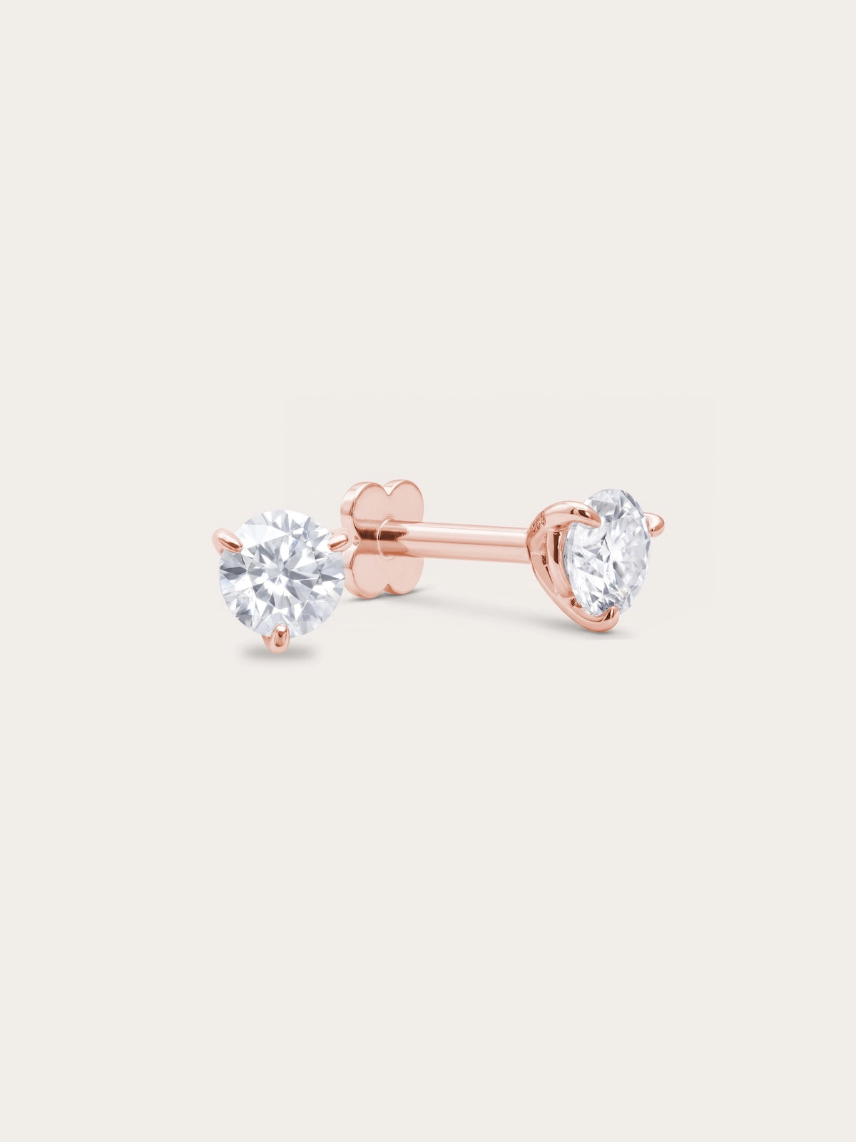 Solitaire Moissanite Flatback Earring (0.25ct)