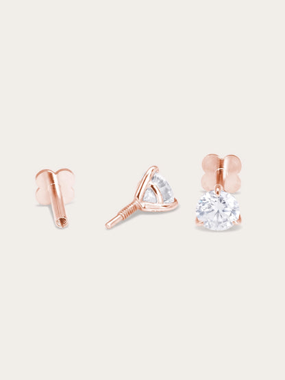 Solitaire Moissanite Flatback Earring (0.25ct)