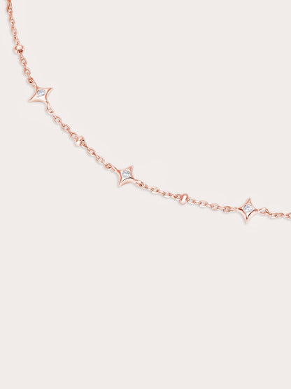 Sparkle Chain Bracelet 18K Rose Gold (2) – Mondays Made Flower & Birthstone Jewelry Singapore