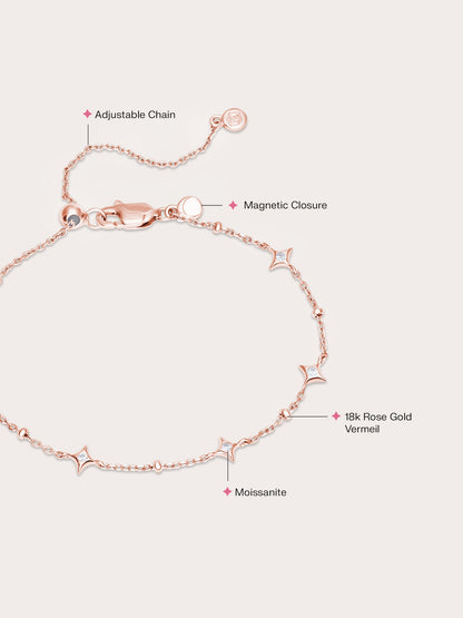 Sparkle Chain Bracelet 18K Rose Gold (3) – Mondays Made Flower & Birthstone Jewelry Singapore