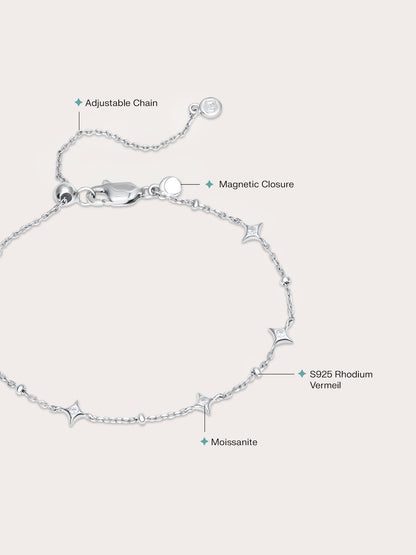 Sparkle Chain Bracelet S925 Silver Rhodium (3) – Mondays Made Flower & Birthstone Jewelry Singapore