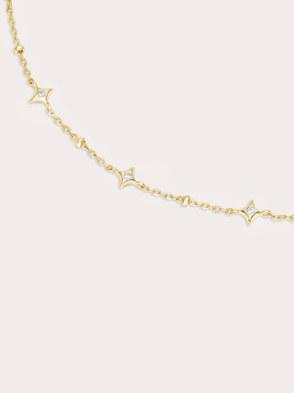 Sparkle Chain Bracelet 18K Gold (2) – Mondays Made Flower & Birthstone Jewelry Singapore