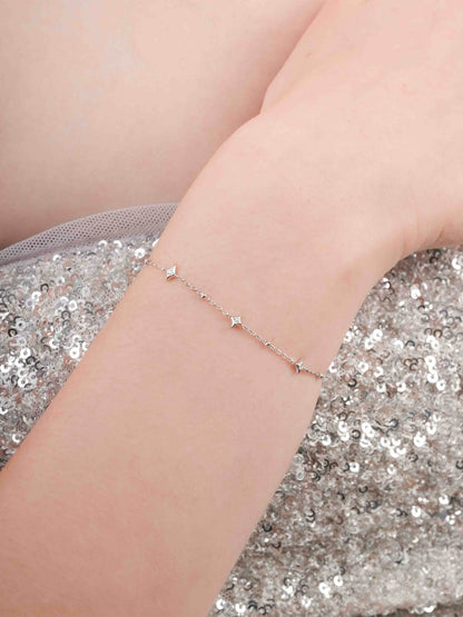 Sparkle Chain Bracelet S925 Silver Rhodium (4) – Mondays Made Flower & Birthstone Jewelry Singapore