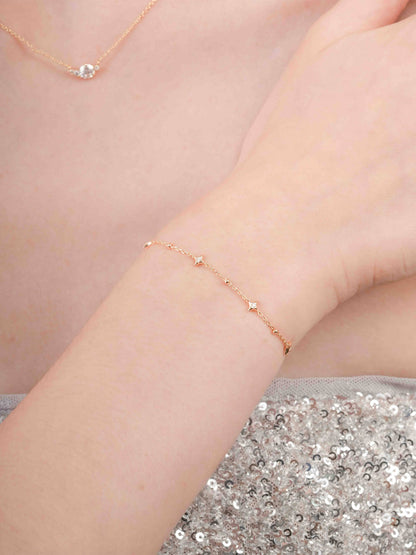 Sparkle Chain Bracelet 18K Gold (4) – Mondays Made Flower & Birthstone Jewelry Singapore