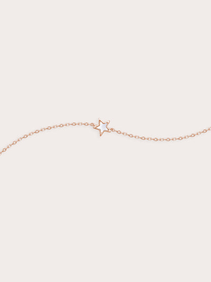 Star Bracelet Reversible 18K Rose Gold Mother of Pearl – Mondays Made Flower & Birthstone Jewelry Singapore