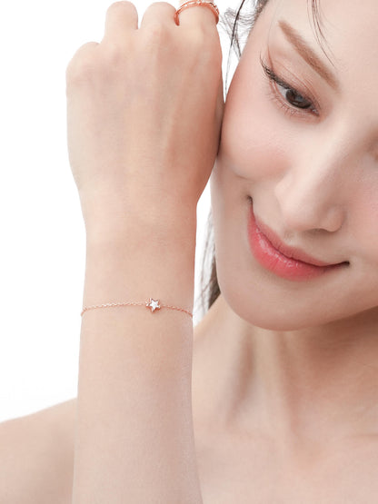 Star Bracelet Reversible 18K Rose Gold (1) – Mondays Made Flower & Birthstone Jewelry Singapore