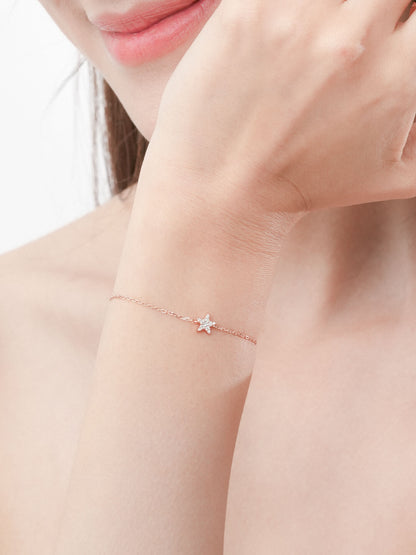 Star Bracelet Reversible 18K Rose Gold (3) – Mondays Made Flower & Birthstone Jewelry Singapore