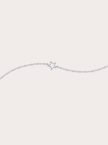 Star Bracelet Reversible S925 Silver Rhodium Mother of Pearl – Mondays Made Flower & Birthstone Jewelry Singapore