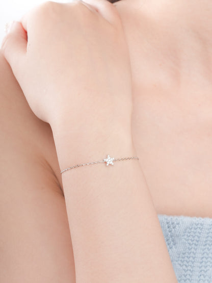 Star Bracelet Reversible S925 Silver Rhodium (1) – Mondays Made Flower & Birthstone Jewelry Singapore