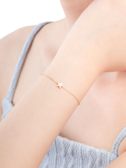 Star Bracelet Reversible 18K Gold (2) – Mondays Made Flower & Birthstone Jewelry Singapore