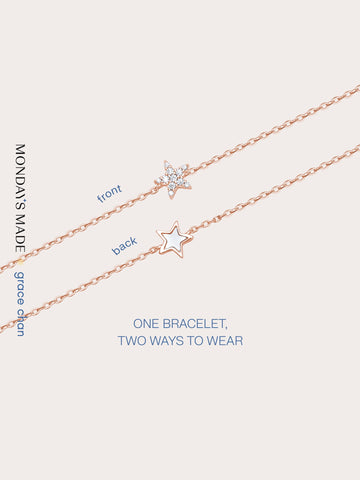 Star Bracelet 18K Rose Gold Bracelets – Mondays Made Flower & Birthstone Jewelry Singapore