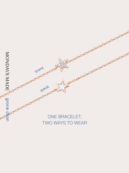 Star Bracelet 18K Rose Gold Bracelets – Mondays Made Flower & Birthstone Jewelry Singapore
