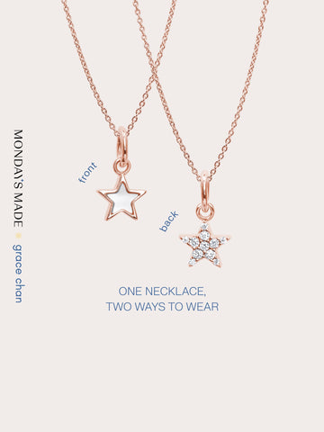 Star Necklace Necklaces 18K Rose Gold – Mondays Made Flower & Birthstone Jewelry Singapore