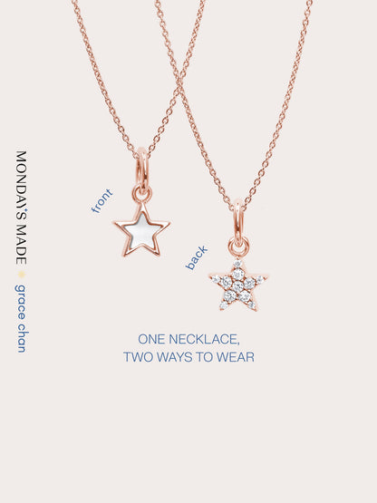 Star Necklace Necklaces 18K Rose Gold – Mondays Made Flower & Birthstone Jewelry Singapore
